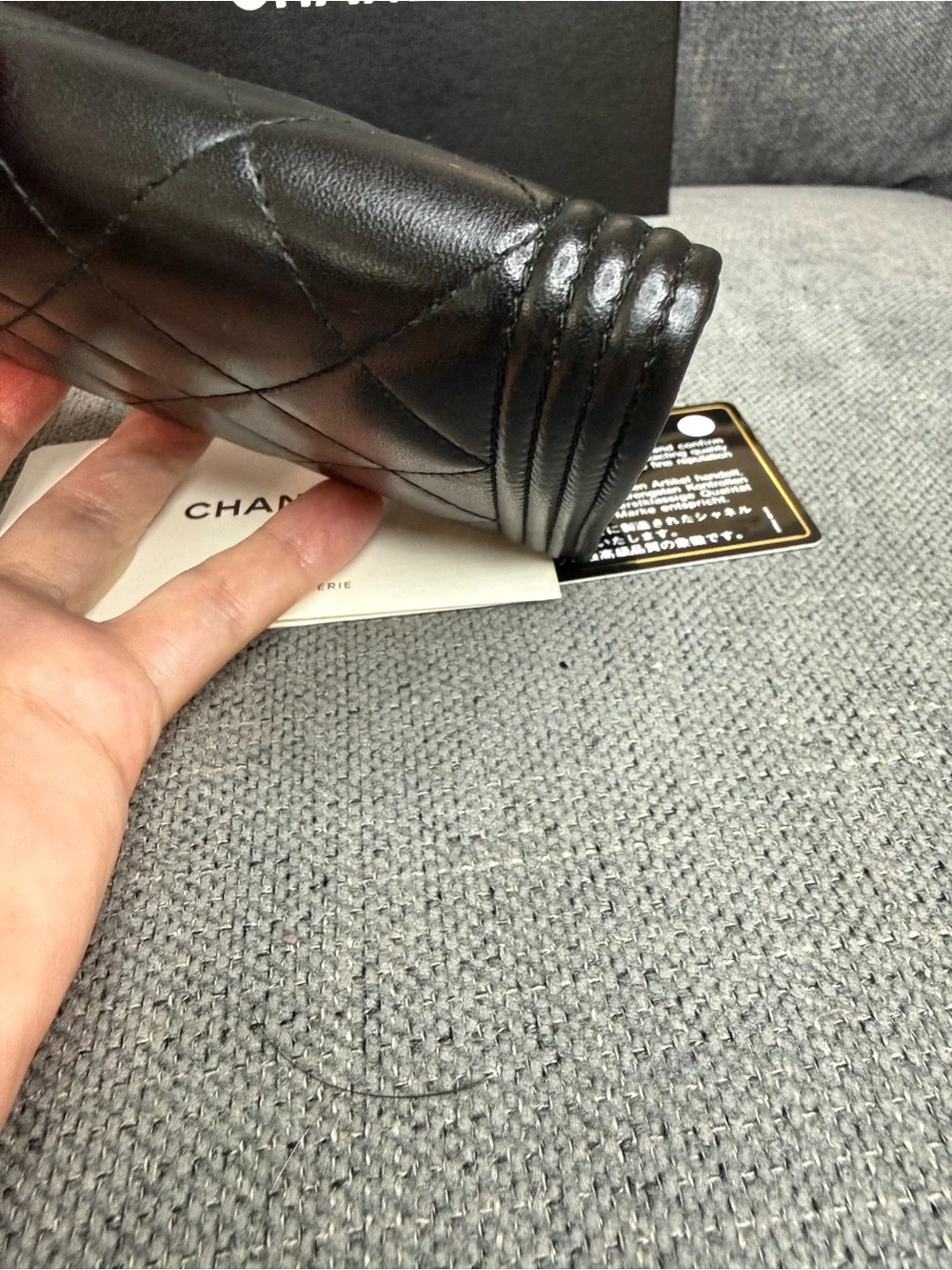 CHANEL Boy SO BLACK lambskin long wallet
